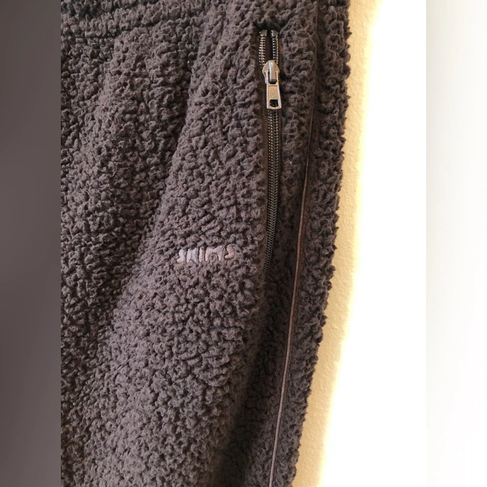 SKIMS Teddy High Pile Fleece Crop Jacket and Joggers Espresso (Set) Size L - Picture 11 of 12